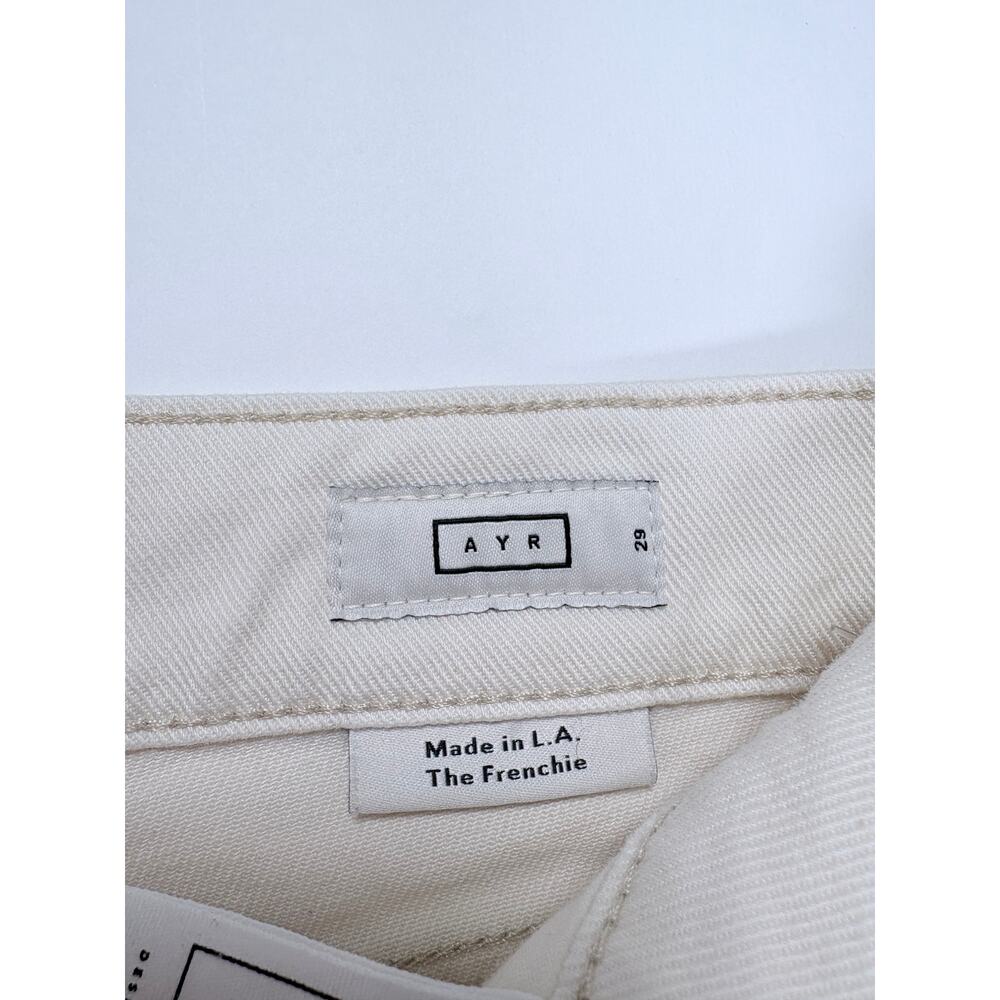 AYR The Frenchie Jeans 29 Ecru Cream Wide Straight Organic Cotton Made in USA - Picture 5 of 15
